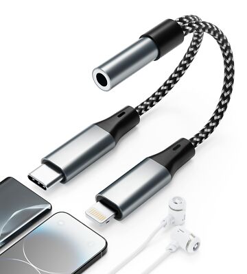 in USB C and Lightning to Headphone Jack Adapter