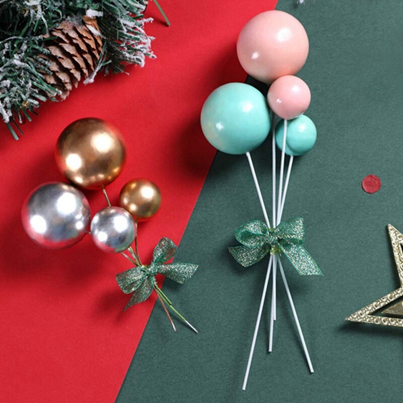 40 StüCke Kuchendeckel Gold Ball Cupcake Topper Kuchendekorationen für