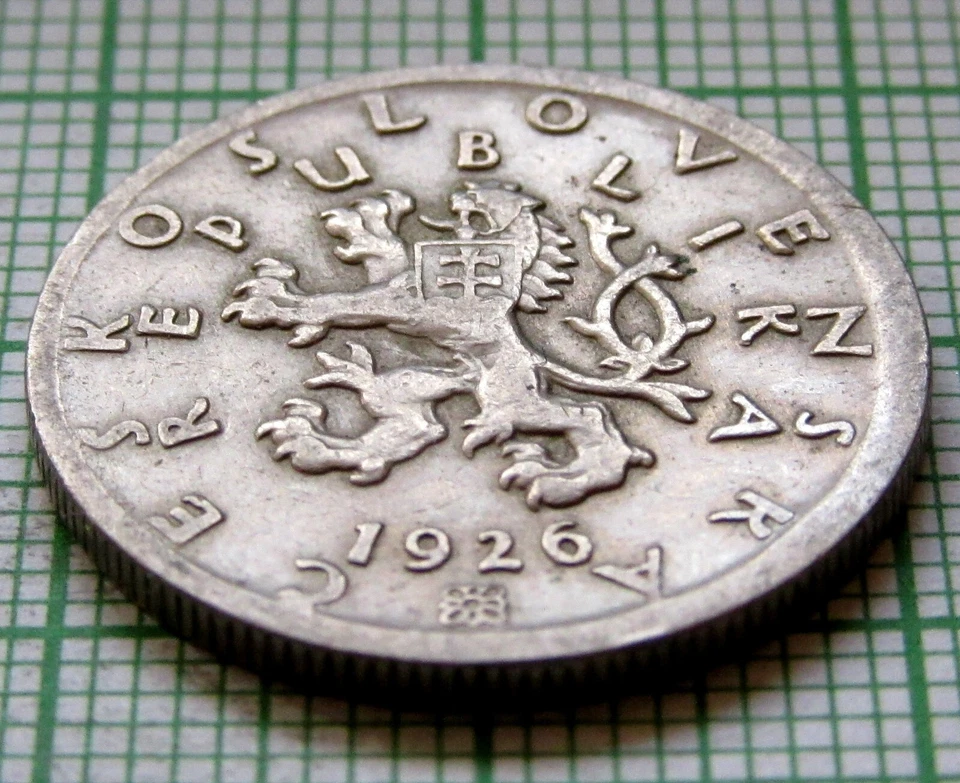 CZECHOSLOVAKIA 1926 50 HALERU, Double-Tailed Lion, LINDEN BRANCH Ultra Rare Date - Image 4 of 4