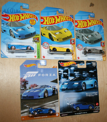 Hot Wheels 94 BUGATTI EB110 Lot Of 5 2021-23 CAR CULTURE EXOTIC ENVY Forza