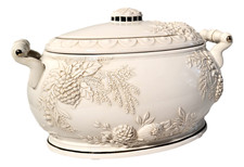 Decorative Covered Casserole Serving Dish Bakeware Elegant Holiday Tableware 13"
