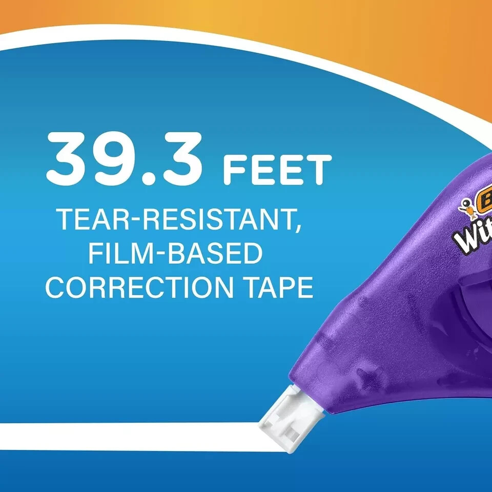 BIC Wite-Out EZ Correct Correction Tape, 10 Pack - Tear-Resistant White Out Tape For School & Office Supplies