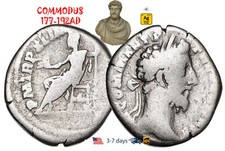 Ancient Roman Empire Coin Silver Denarius COMMODUS 177 - 192 AD Authentic #19812