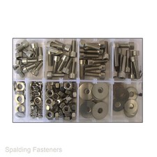 Assorted A2 Stainless Steel Socket Cap Allen Key Screws + Nuts & Washers