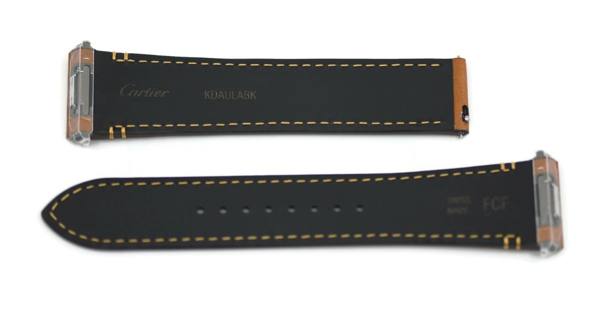 Cartier Santos Brown Leather Strap 21MM | eBay
