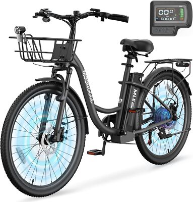 MOONCOOL 26'' Electric Bike for Adults, 700W Peak Power City Cruiser Ebike 36V