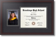 ArtToFrames Diploma Frame with Black and Gold Mat, Picture Opening