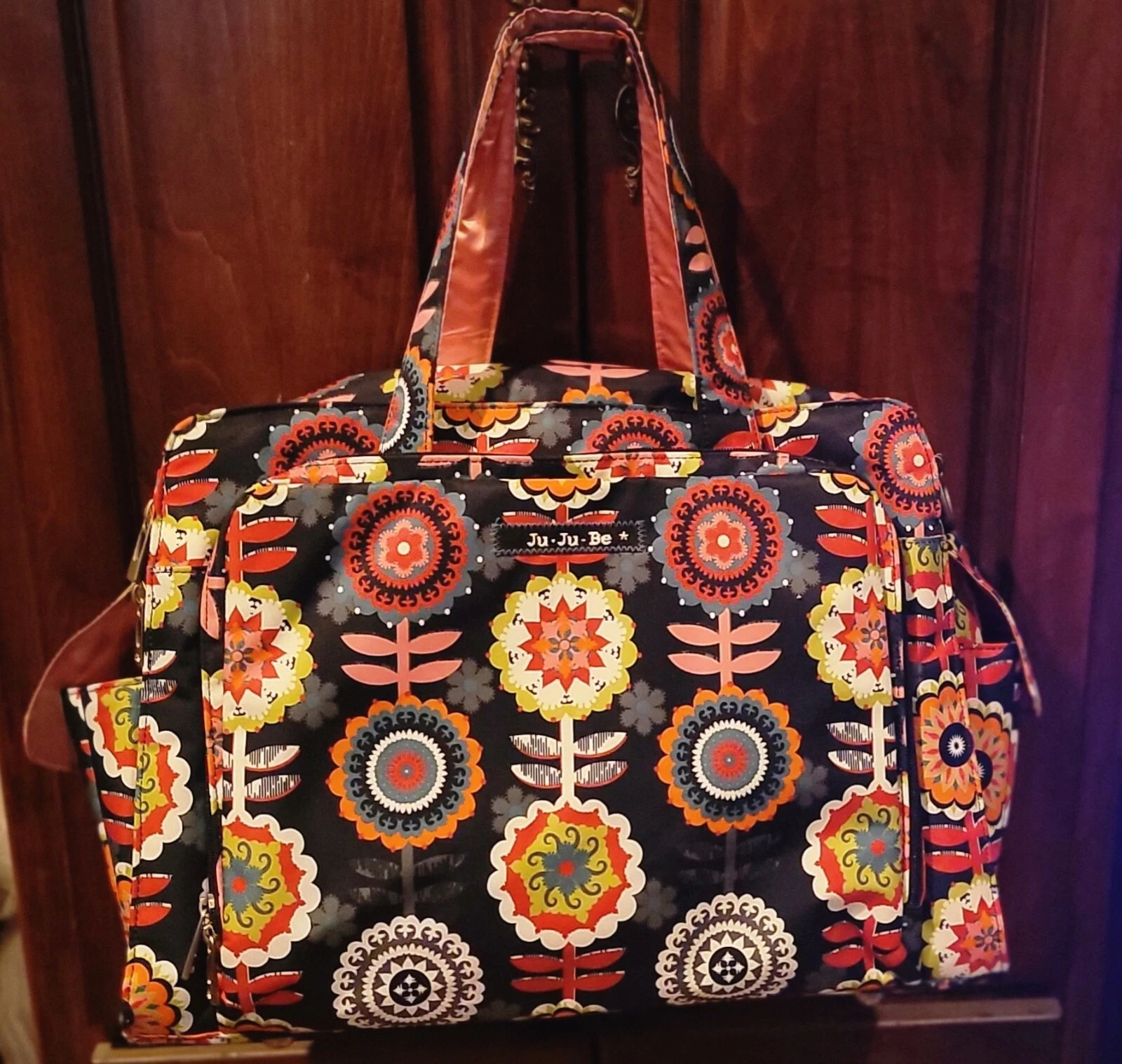 Jujube- Be Prepared Legacy-BlackFloral Super Big Diaper Bag Mommy Tote