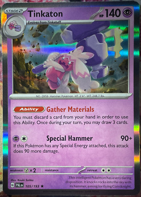 Tinkaton Holo Rare - 105/193 - Paldea Evolved Pokemon 2023