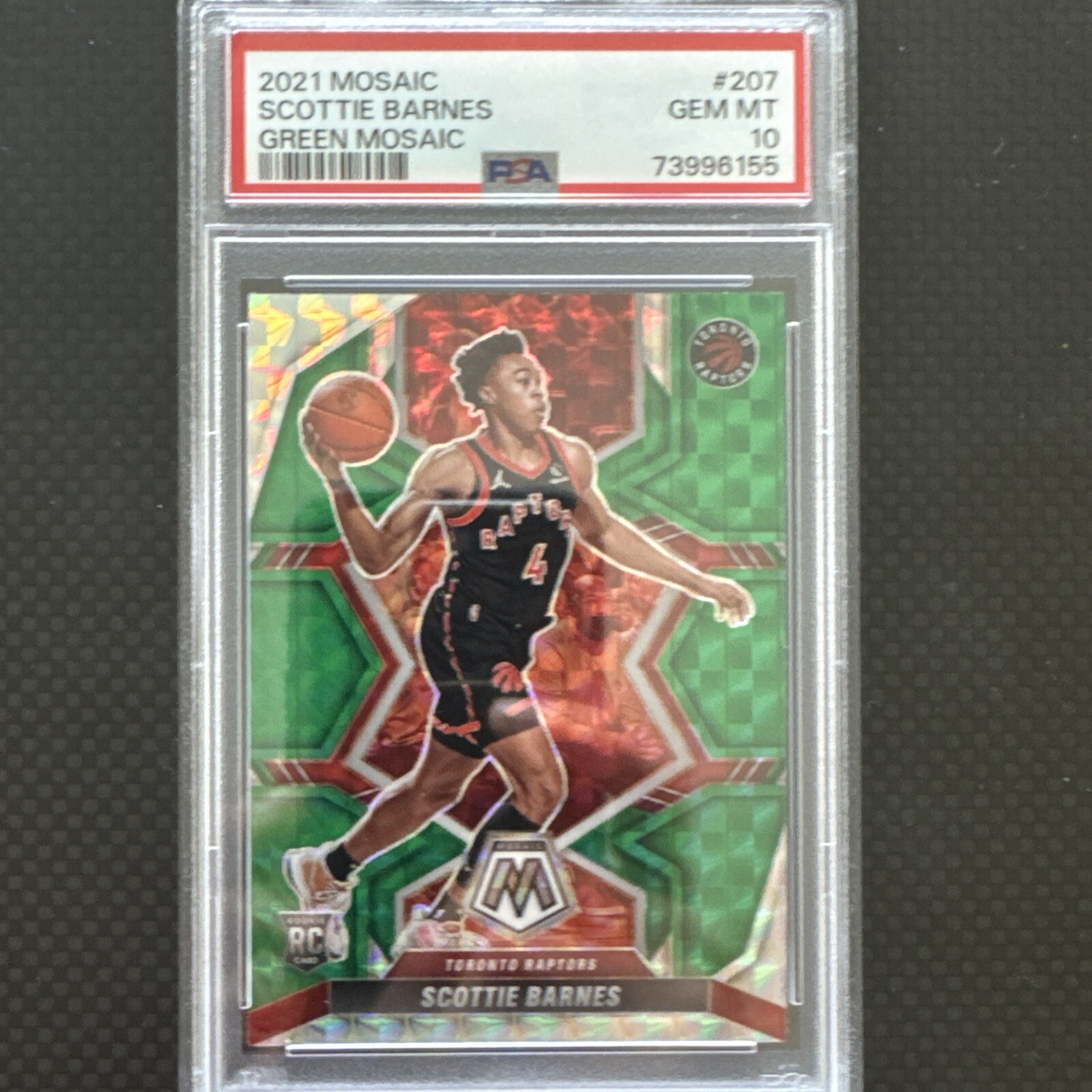 Scottie Barnes 2021 Mosaic Green RC #207 PSA 10 Gem Mint Raptors