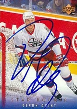 Deron Quint autographed Hockey Card (Winnipeg Jets) 1996 Upper Deck #498