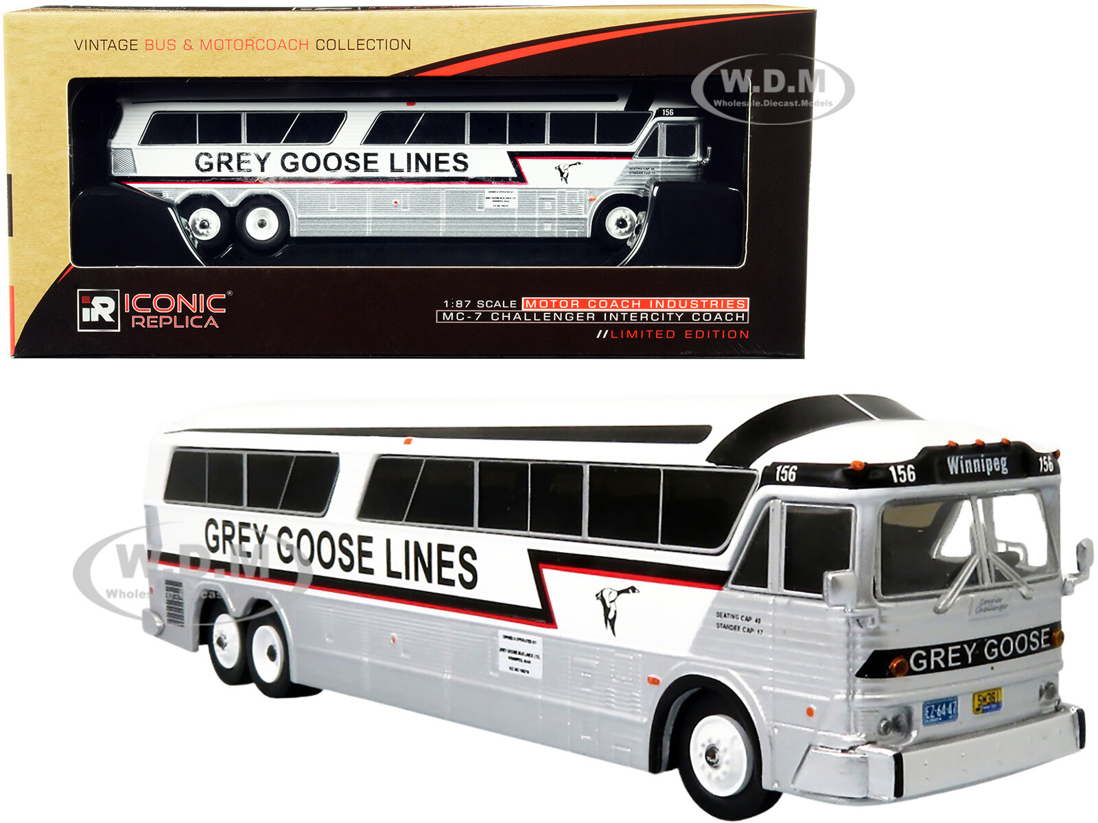 АВТОБУС MCI MC-7 CHALLENGER GREY GOOSE LINES CANADA 1/87, КУЛЬТОВЫЕ РЕПЛИКИ 87-0335