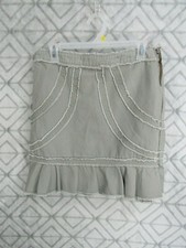 Xhilaration Skirt Size 7 Juniors Green Side Zipper Raw Edges Ruffle Hem Casual