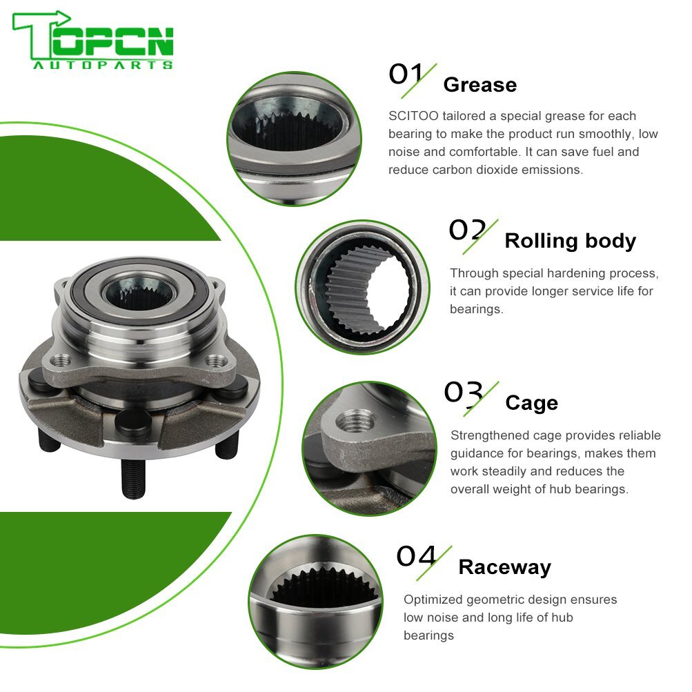 2 Rear Wheel Hub Bearing Assembly Fits Ford Gt 2017-2018 Ford Mustang 2015-2019