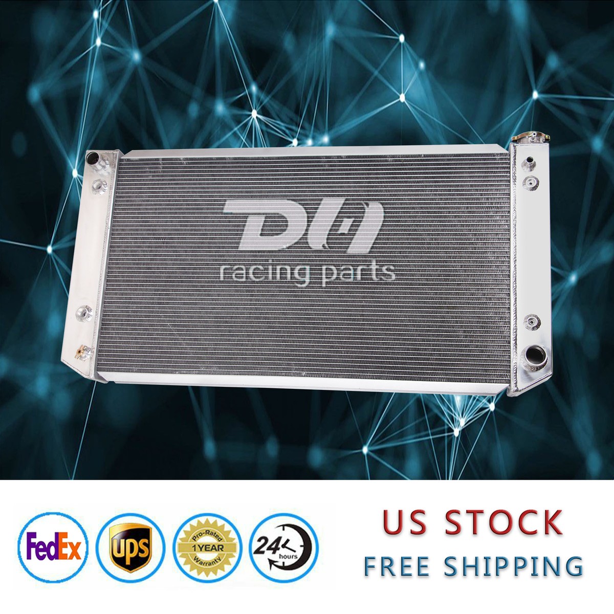 4Rows Aluminum Radiator 1696 Fit 1994-2000 95 96 97 98 GMC C2500