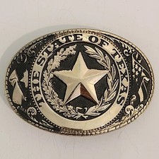 The Great State of Texas - Lone Star Olive Branch Made in USA Belt Buckle