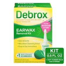 DEBROX EARWAX REMOVAL KIT , Includes Ear Drops & Bulb Ear Syringe 0.5 FL. OZ