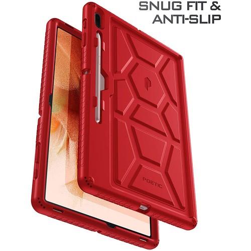 For Samsung Galaxy Tab S7 FE Case (2021) | Poetic Silicone Tablet Cover Red - Picture 3 of 6
