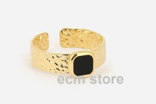 ZAG Bague Bold ajustable Acier Doré Onyx noir SRS18602-01BLK bijoux femme /EBRQ