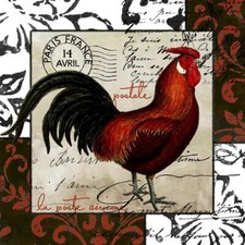 Ceramic Backsplash Tile Mural Rooster Hen Kitchen/Bathroom - Europa II Rooster