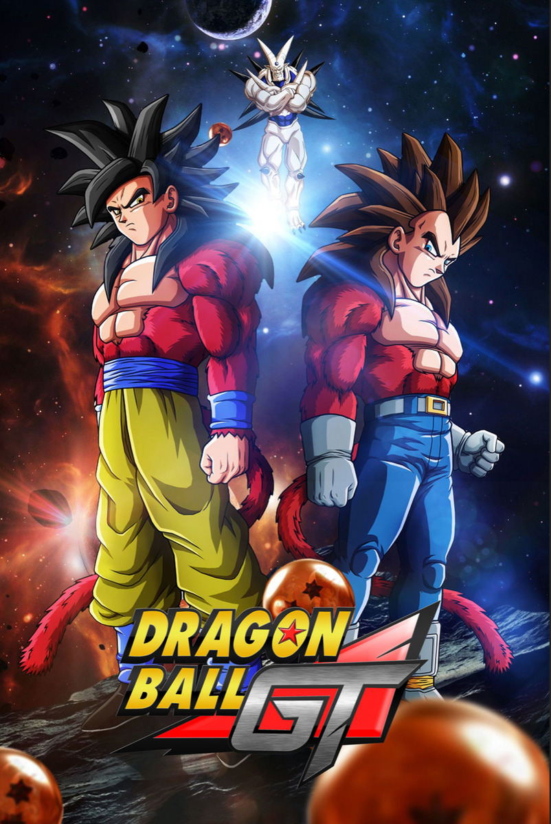 Dragon Ball GT Poster SSJ4 Goku Vegeta and Omega Shenron 12inx18in