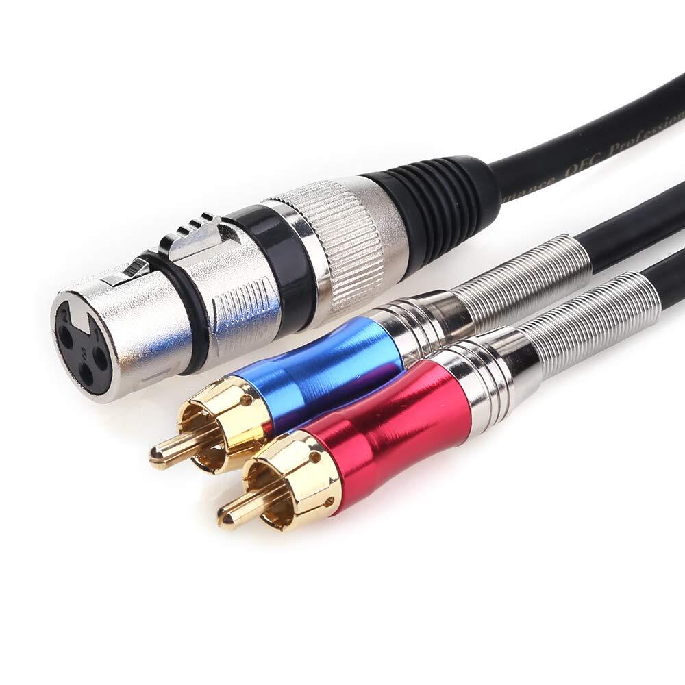 XLR to RCA Y-Cable, XLR Female to Dual RCA Adapter Y-Splitter Duplicator Lead...