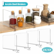 2X/4X Clear Shelf Dividers Shelves-Closet Organizer for Handbags Clothes Kitchen
