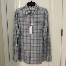 NWT Southern Tide Hemp Blend Plaid Sport Shirt MEDIUM