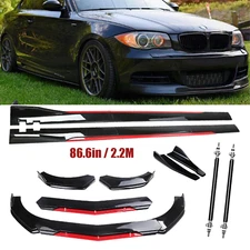 Front Bumper Lip Splitter Spoiler Side Skirt For 07-13 BMW 1 Series Body Kit