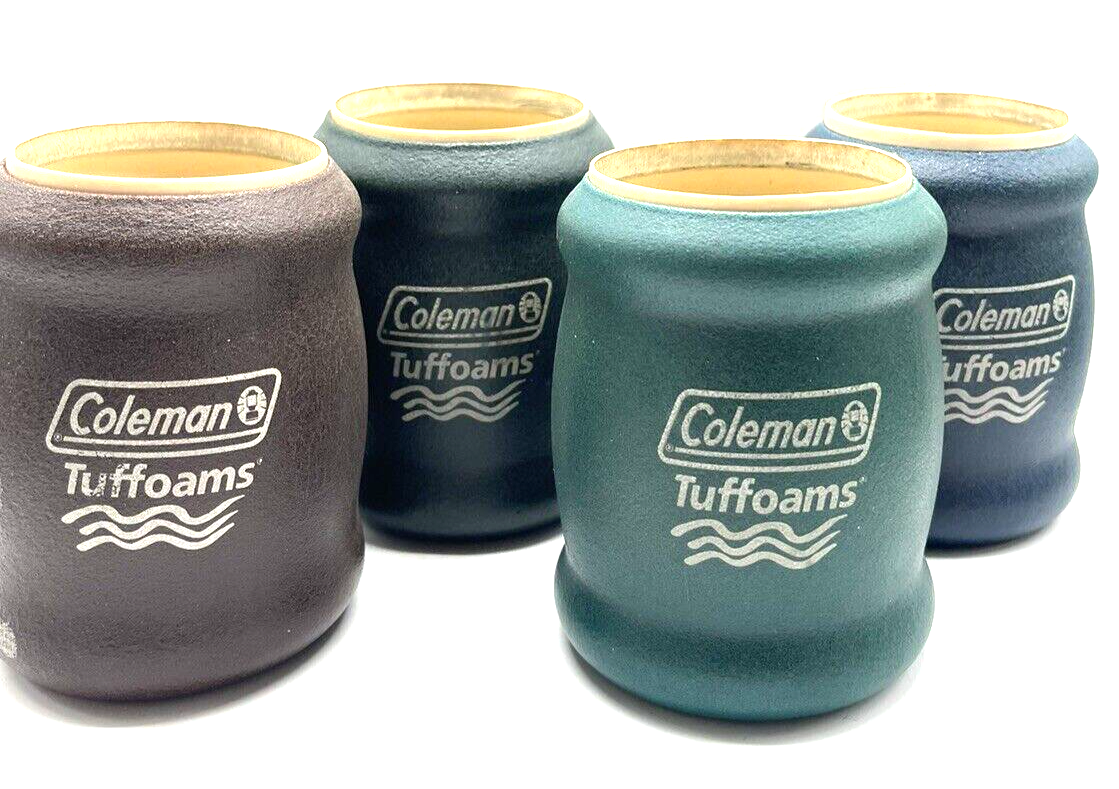 4 Vintage Coleman Tuffoams Cozy Koozie Coozie Insulated Beer Soda