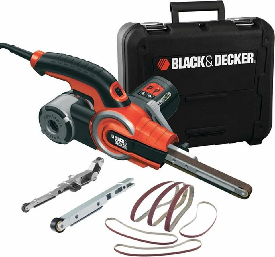 Black+Decker KA902EK-QS Lima Elettrica a Nastro con Filo 400W Accessori Valigia