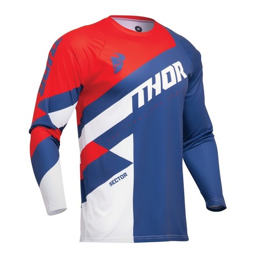 Thor Sector Jersey Motocross Offroad - Checker Navy/Red Adult Size Medium