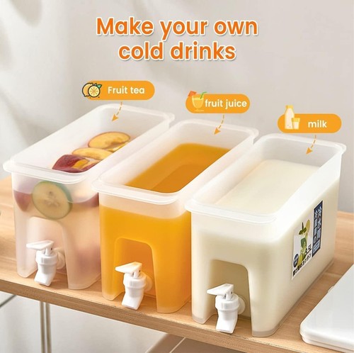 3,5L Kanne mit Hahn Kaltwasserbehälter Limonade Getränkespender für Kühlschrank - Bild 3 von 7