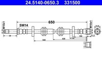 ATE 24.5140-0650.3 Bremsschlauch