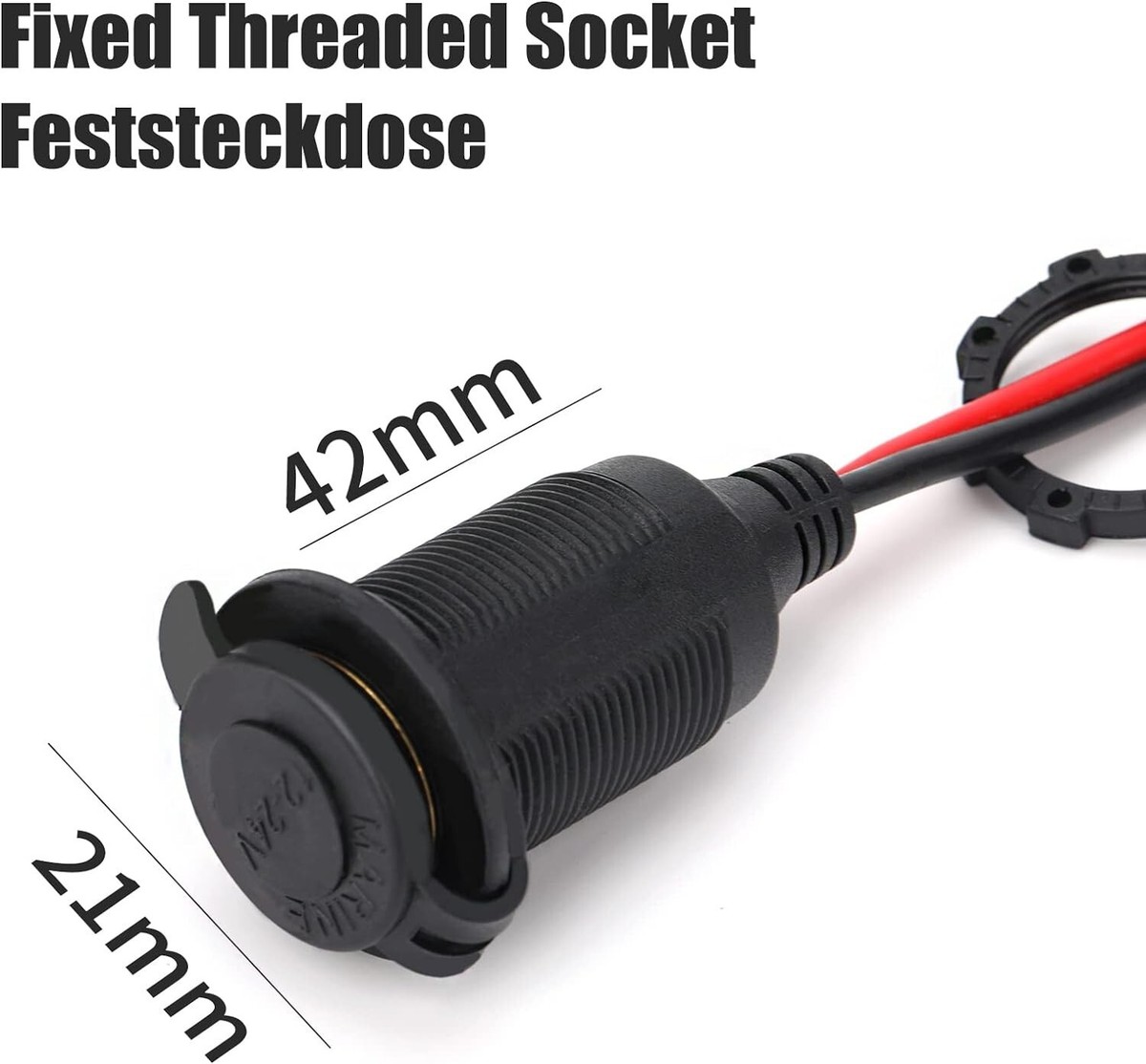 YOUNLEN Prolunga Per Accendisigari Auto 4m 12-24V 20AWG 15A - Cavo Di Estensione Per Auto, Camper, Barca Con Fusibile E Cappuccio