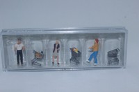 Preiser 10488 Figuren Kunden Mit Einkaufswagen 1:87 H0 Neu In Ovp