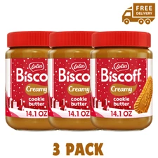 Biscoff Cookie Butter, Lotus Creamy Nut-Free Spread, 14.1 oz Jar (3 Jars)