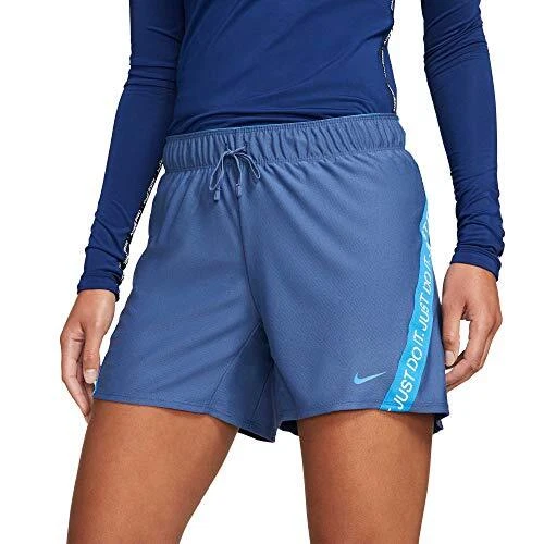 Nike Women's Dri Fit Training Shorts Blue Light Blue BV4552 469