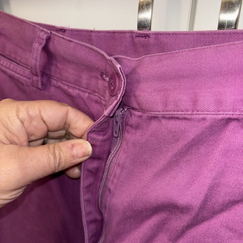 Casual Corner Vintage Pants Purple Cotton Women 12 Crop Zip Button Pockets - Picture 4 of 10