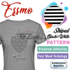 Essmo™ Striped Black White Pattern Heat Transfer Vinyl HTV T-Shirt Iron SP26