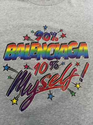 Size L - Balenciaga 90%/10% Myself Distressed Tee Gray 90/10 | eBay