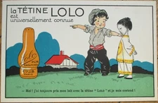 Bottle Nipple 1920 French Advertising Postcard, Vietnam Children Color Litho