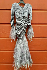 Witch Gray Dress Girls Size 6 Crush Velvet Fallen Angel Tulle Elegant Halloween