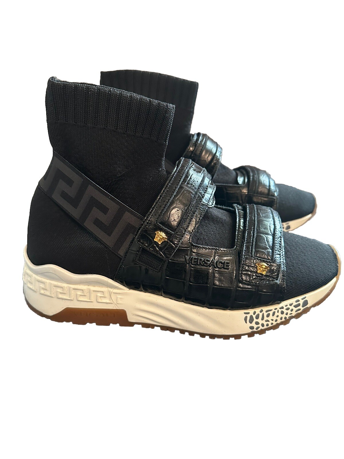 VERSACE SNEAKER CALZA+VITELLO ST.COCCO NERO-ORO TRIBUTE image 2