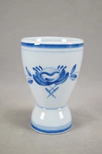 Vintage Arabia Finland Blue Rose Pattern Earthenware Double Egg Cup