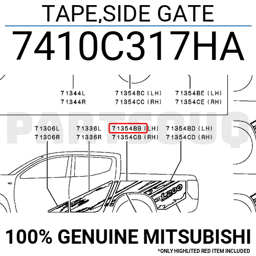 7410C317HA Genuine Mitsubishi TAPE,SIDE GATE | eBay