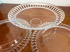 Beautiful set of 2x glass display chargers plates 1x fruitbowl