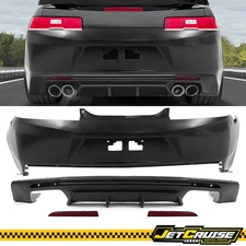 For 14-15 Chevrolet Camaro 6th ZL1 Style Rear Bumper + Quad Exhaust Diffuser