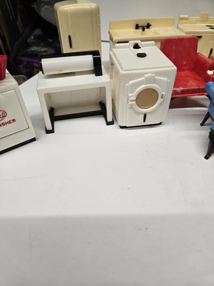 Винтажная идеальная мебель для кукольного домика стиральная машина сушилка посудомоечная машина ванная комната и кухня - Изображение 3 из 4