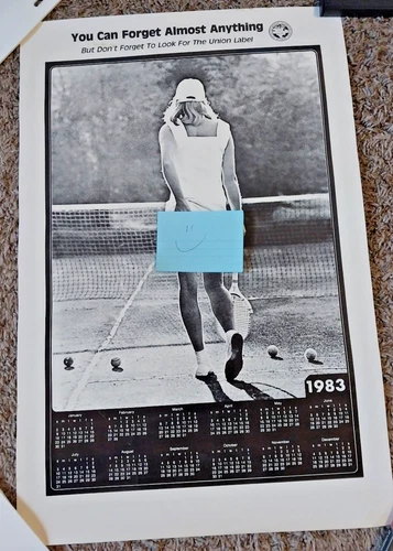 Vtg 1983 United Paperworkers Intl Union 'Forget Anything' Sexy Poster 21x14 - product listing photo